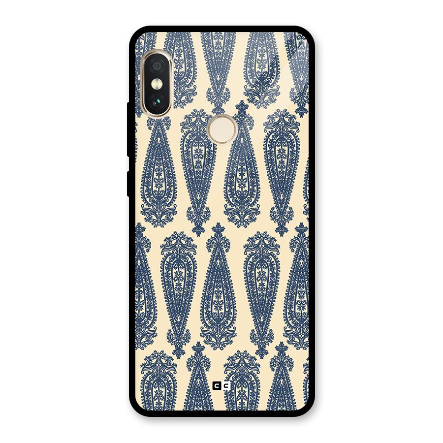 Kalamkari Design Glass Back Case for Redmi Note 5 Pro