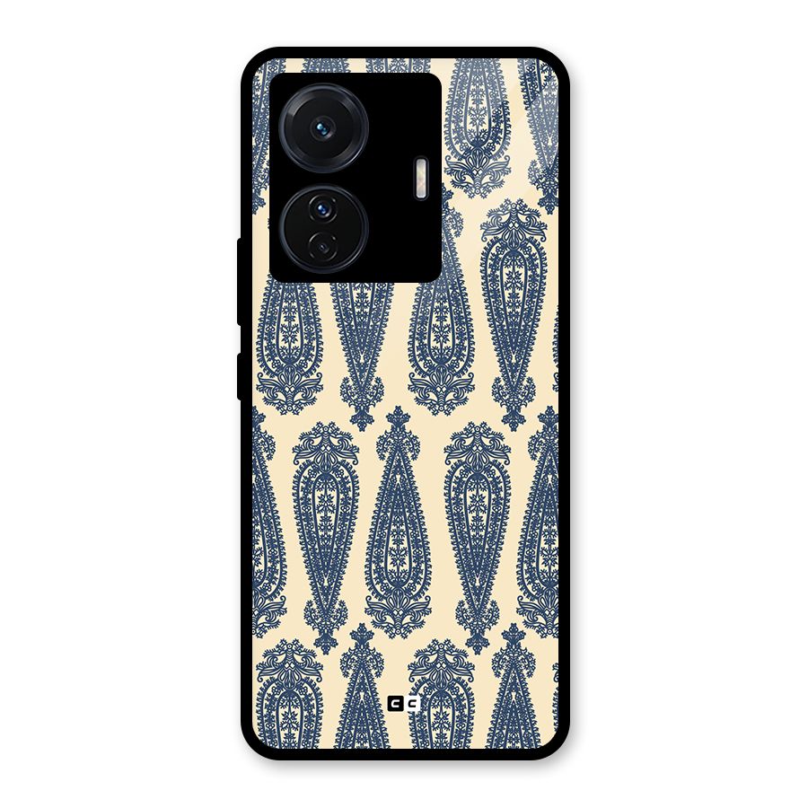 Kalamkari Design Glass Back Case for Vivo T1 Pro