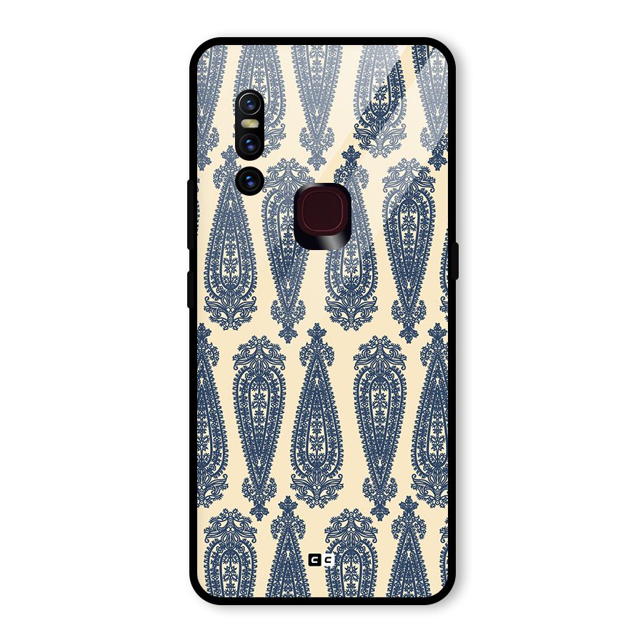 Kalamkari Design Glass Back Case for Vivo V15
