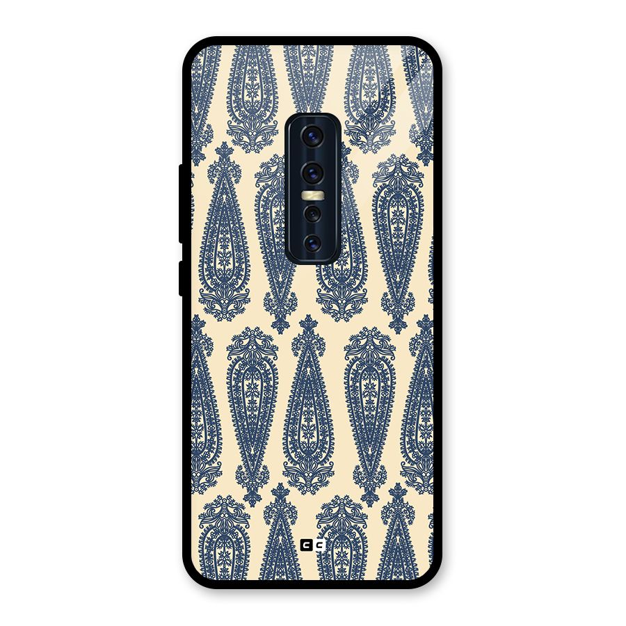 Kalamkari Design Glass Back Case for Vivo V17 Pro