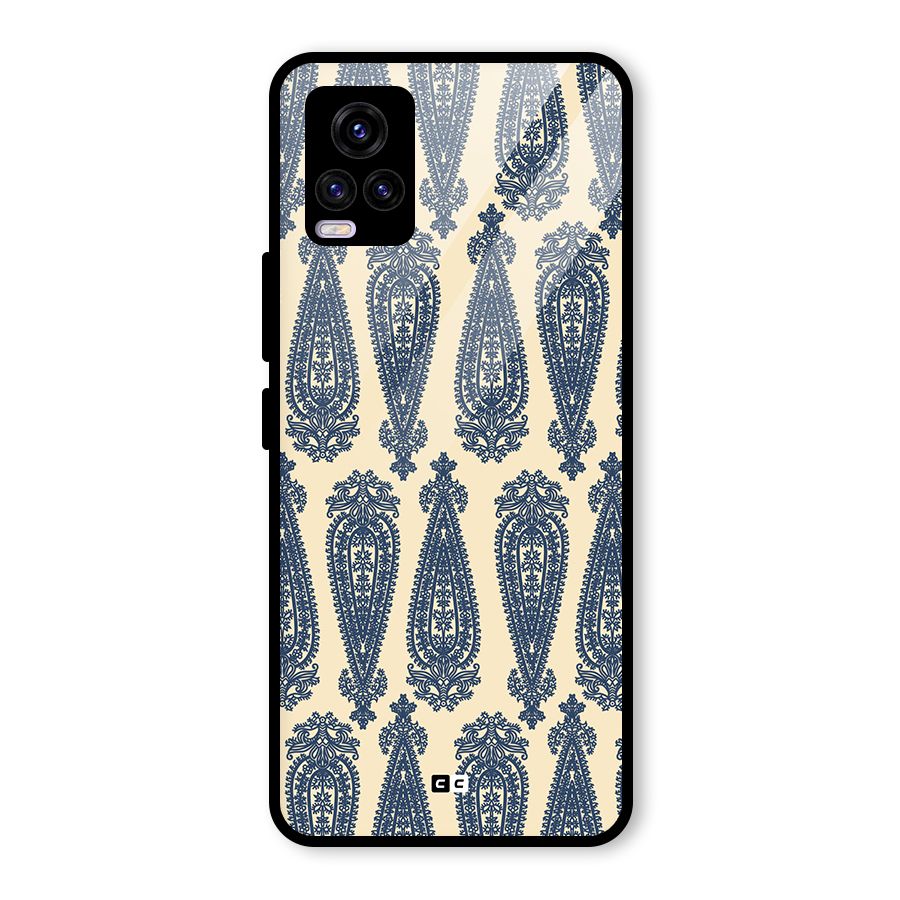 Kalamkari Design Glass Back Case for Vivo V20 2021