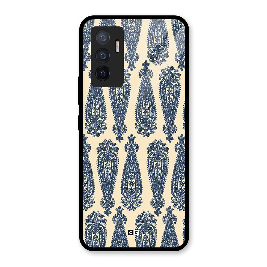 Kalamkari Design Glass Back Case for Vivo V23e