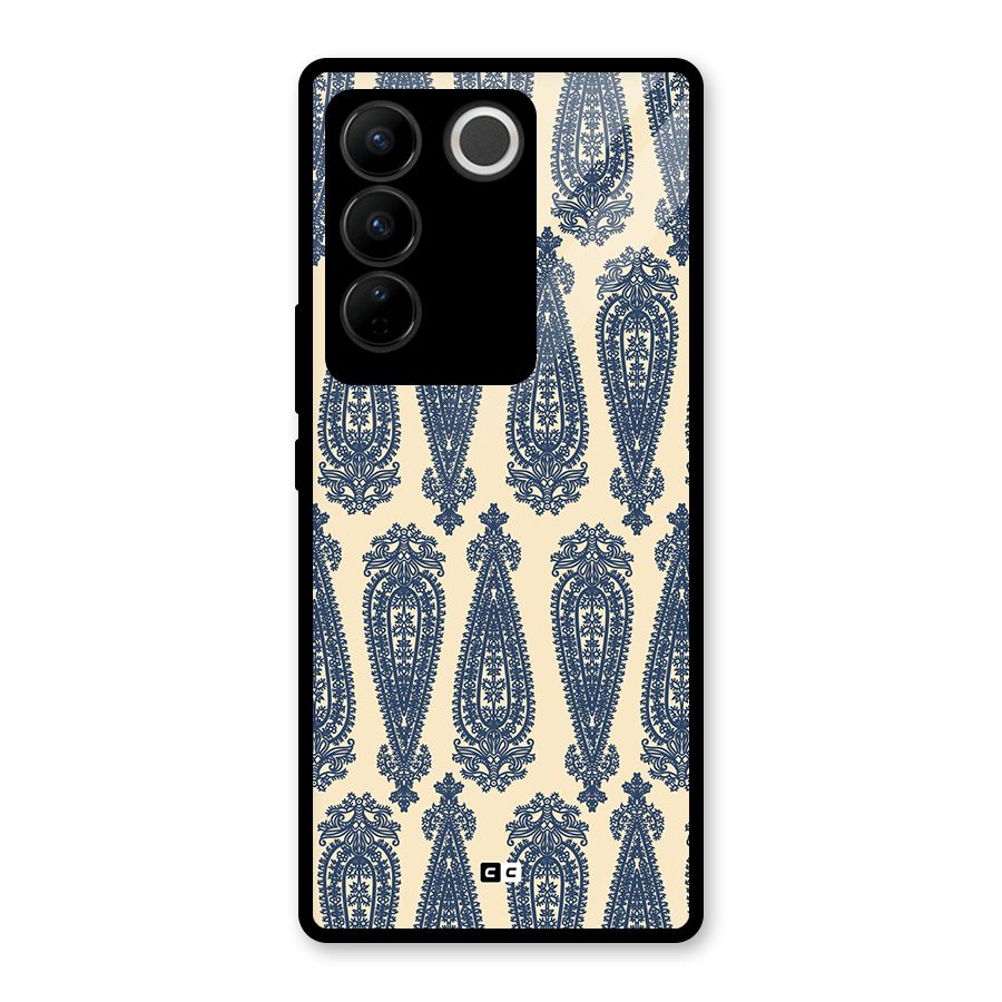Kalamkari Design Glass Back Case for Vivo V27