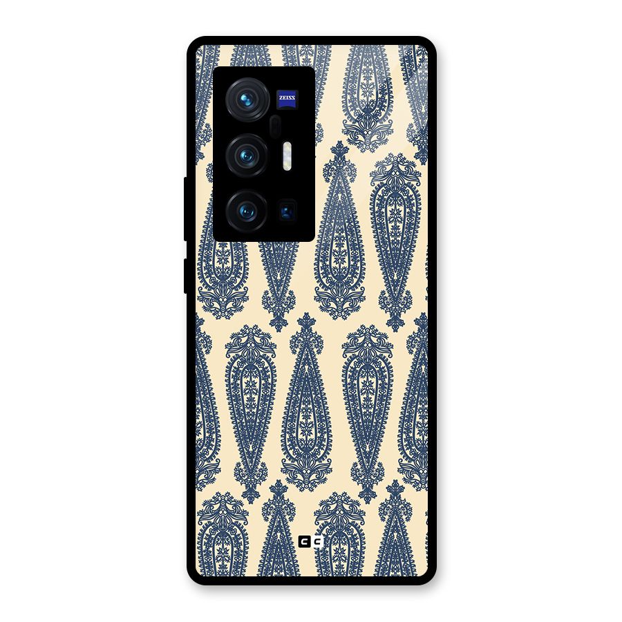 Kalamkari Design Glass Back Case for Vivo X70 Pro Plus