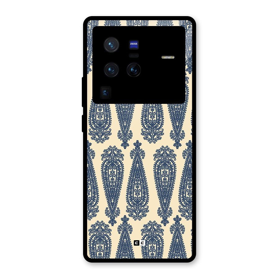 Kalamkari Design Glass Back Case for Vivo X80 Pro