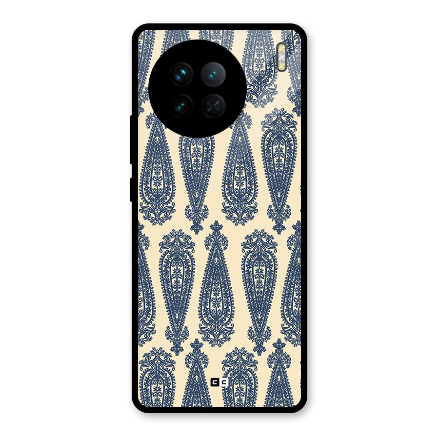 Kalamkari Design Glass Back Case for Vivo X90