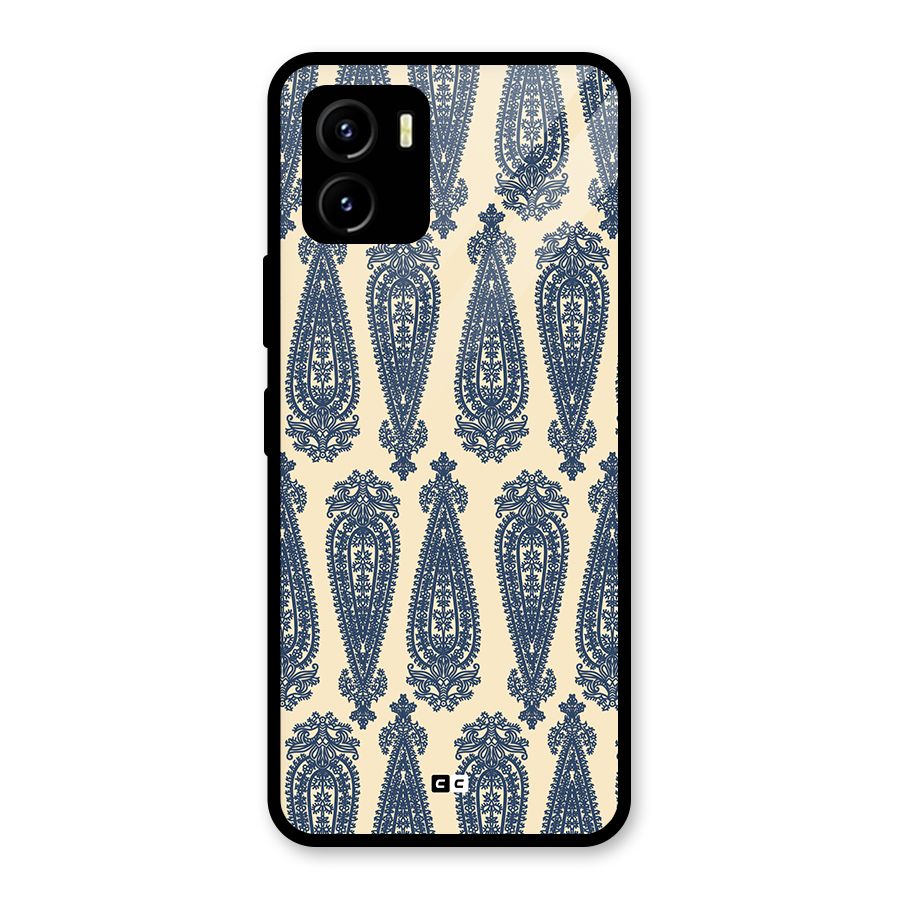 Kalamkari Design Glass Back Case for Vivo Y15s