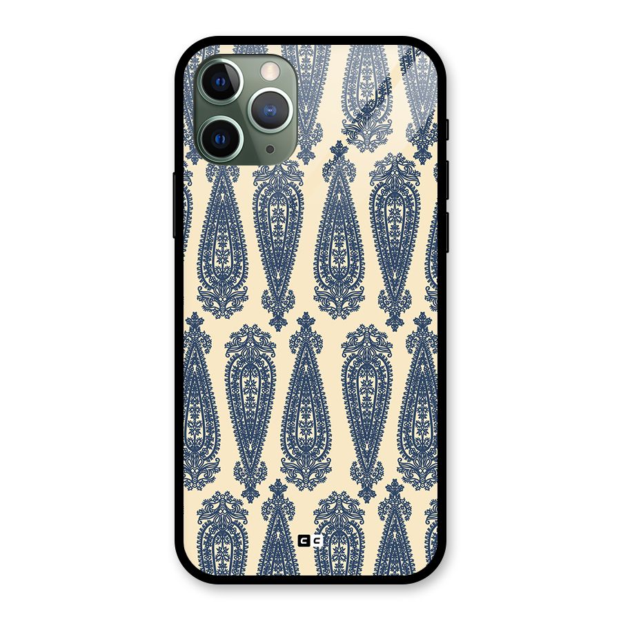 Kalamkari Design Glass Back Case for iPhone 11 Pro