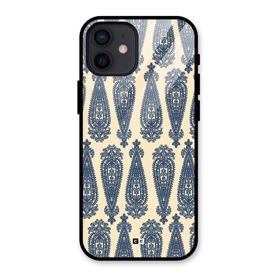 Kalamkari Design Glass Back Case for iPhone 12