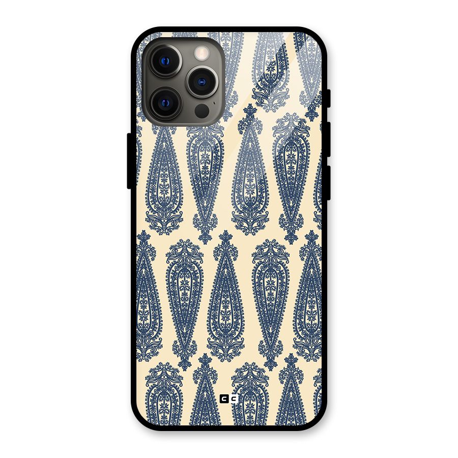 Kalamkari Design Glass Back Case for iPhone 12 Pro Max