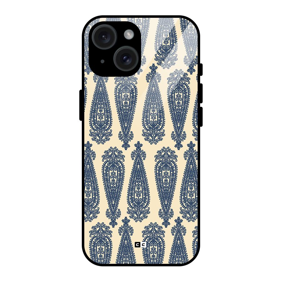 Kalamkari Design Glass Back Case for iPhone 15