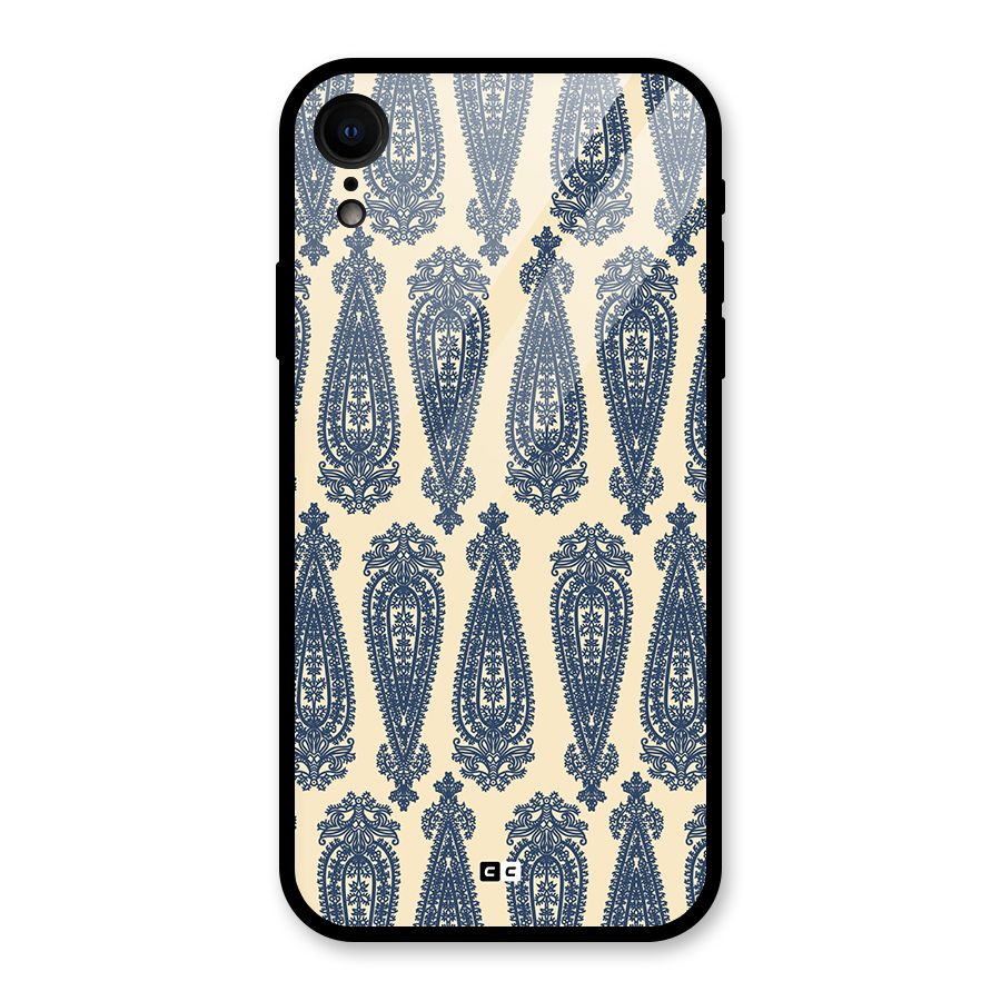 Kalamkari Design Glass Back Case for iPhone XR