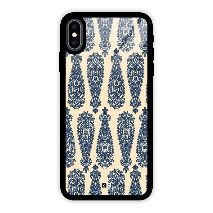 Kalamkari Design Glass Back Case for iPhone XS Max