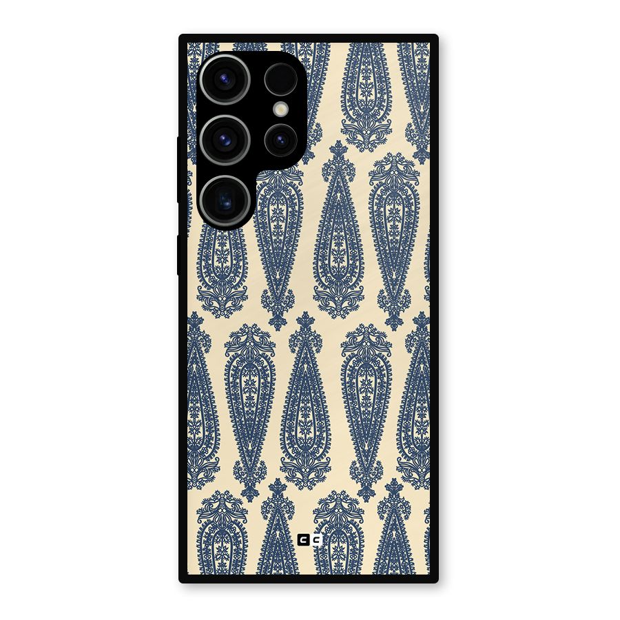 Kalamkari Design Metal Back Case for Galaxy S23 Ultra