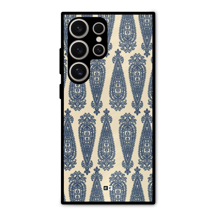 Kalamkari Design Metal Back Case for Galaxy S24 Ultra