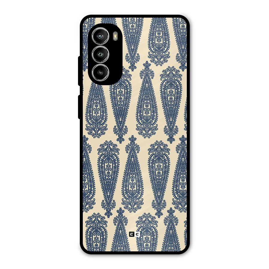 Kalamkari Design Metal Back Case for Moto G82