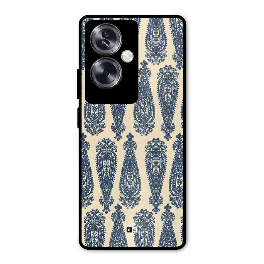 Kalamkari Design Metal Back Case for Oppo A79 5G