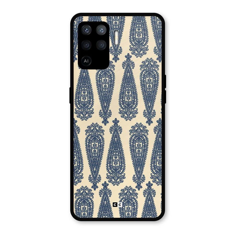 Kalamkari Design Metal Back Case for Oppo F19 Pro