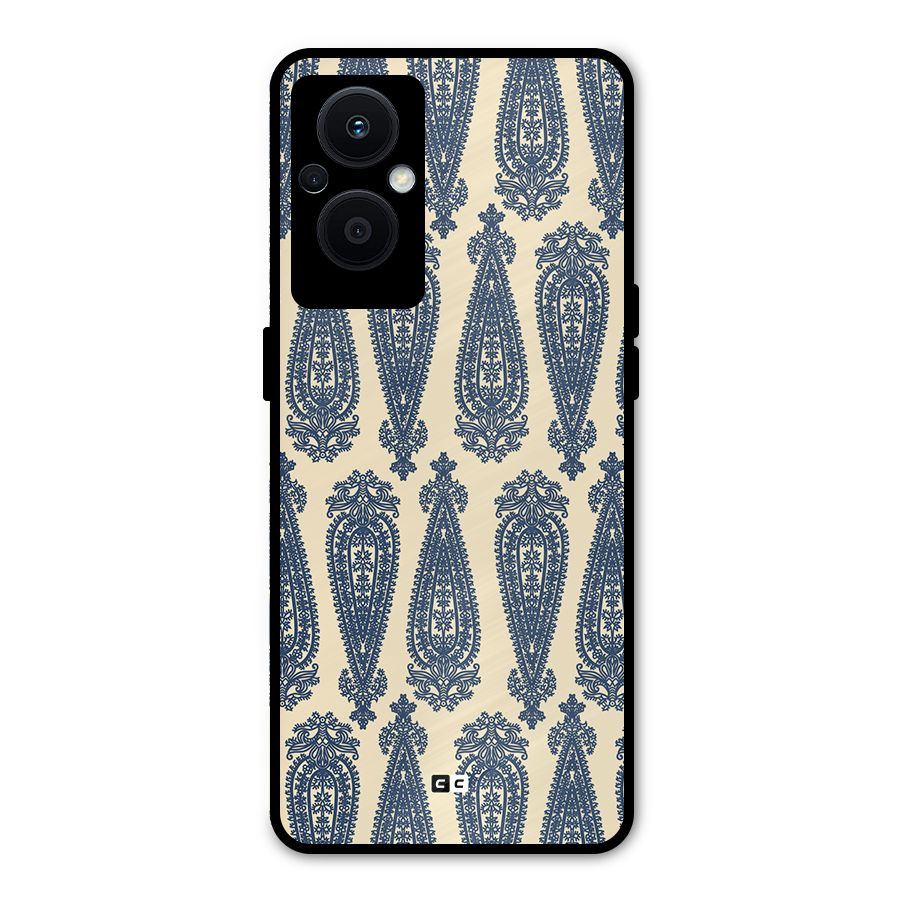 Kalamkari Design Metal Back Case for Oppo F21 Pro 5G