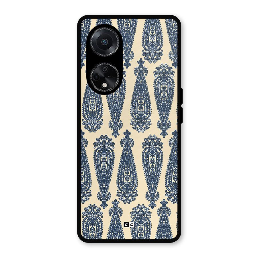 Kalamkari Design Metal Back Case for Oppo F23