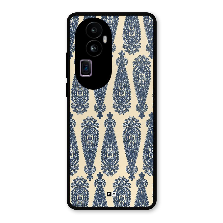 Kalamkari Design Metal Back Case for Oppo Reno10 Pro Plus