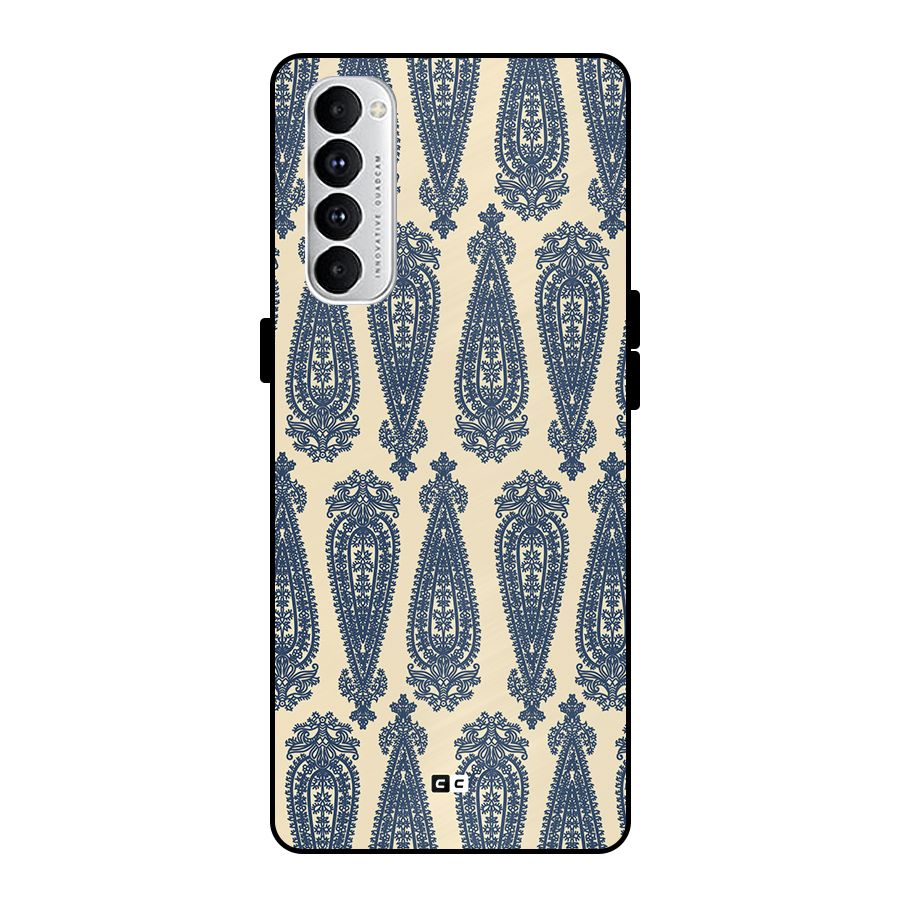 Kalamkari Design Metal Back Case for Oppo Reno4 Pro