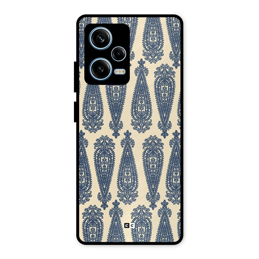 Kalamkari Design Metal Back Case for Redmi Note 12 Pro