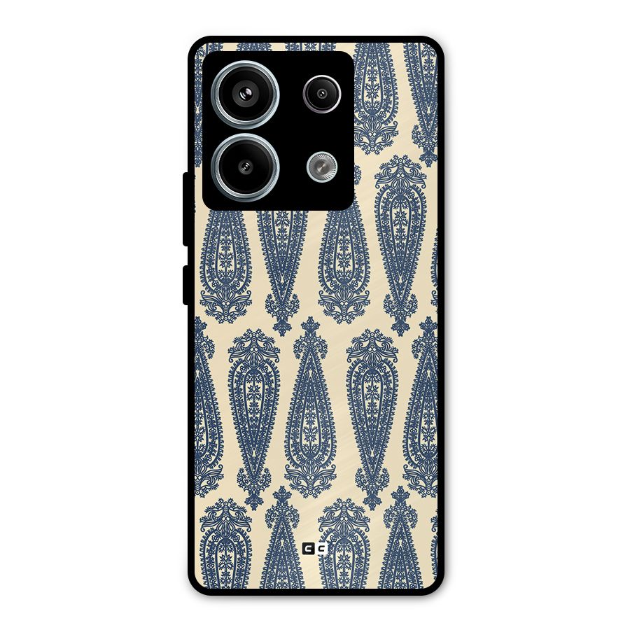 Kalamkari Design Metal Back Case for Redmi Note 13 Pro 5G