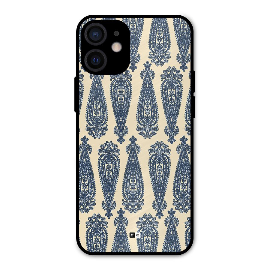 Kalamkari Design Metal Back Case for iPhone 12 Mini