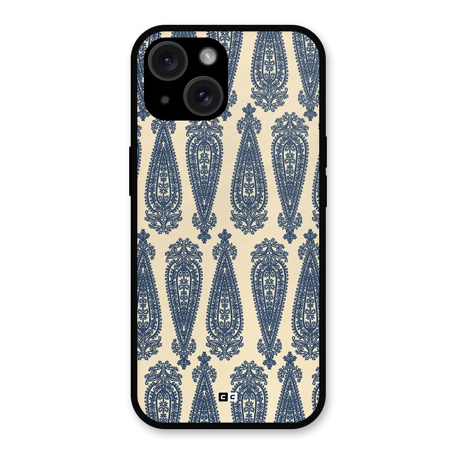 Kalamkari Design Metal Back Case for iPhone 15