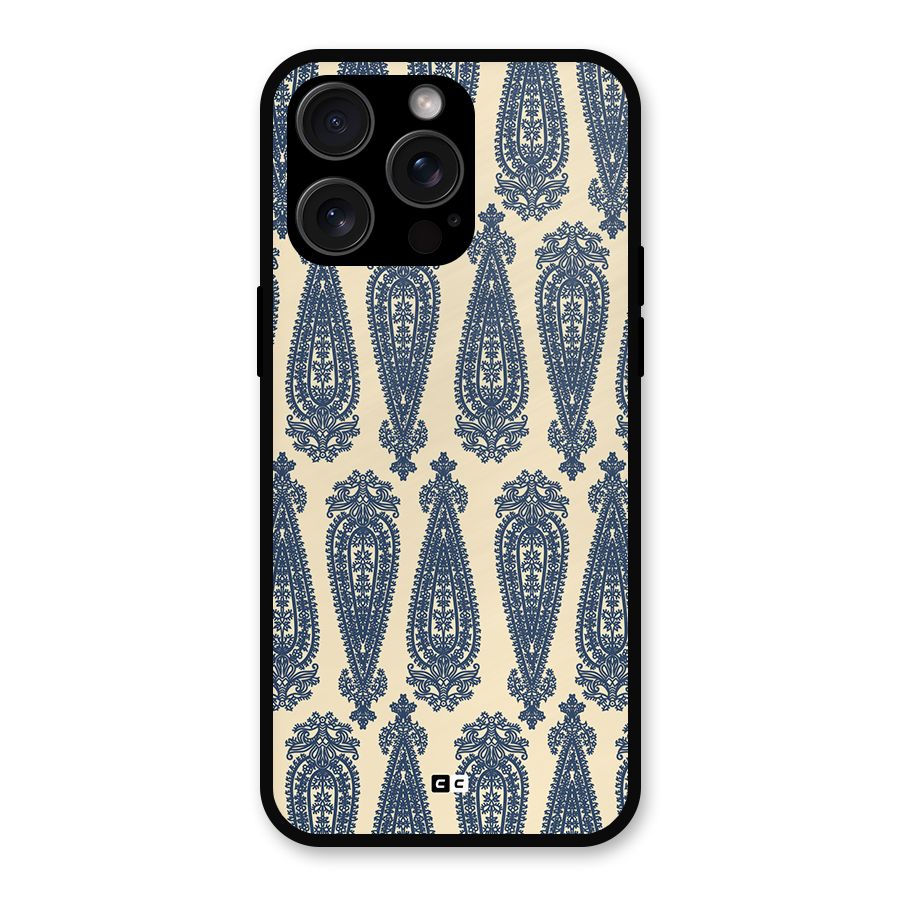 Kalamkari Design Metal Back Case for iPhone 15 Pro Max