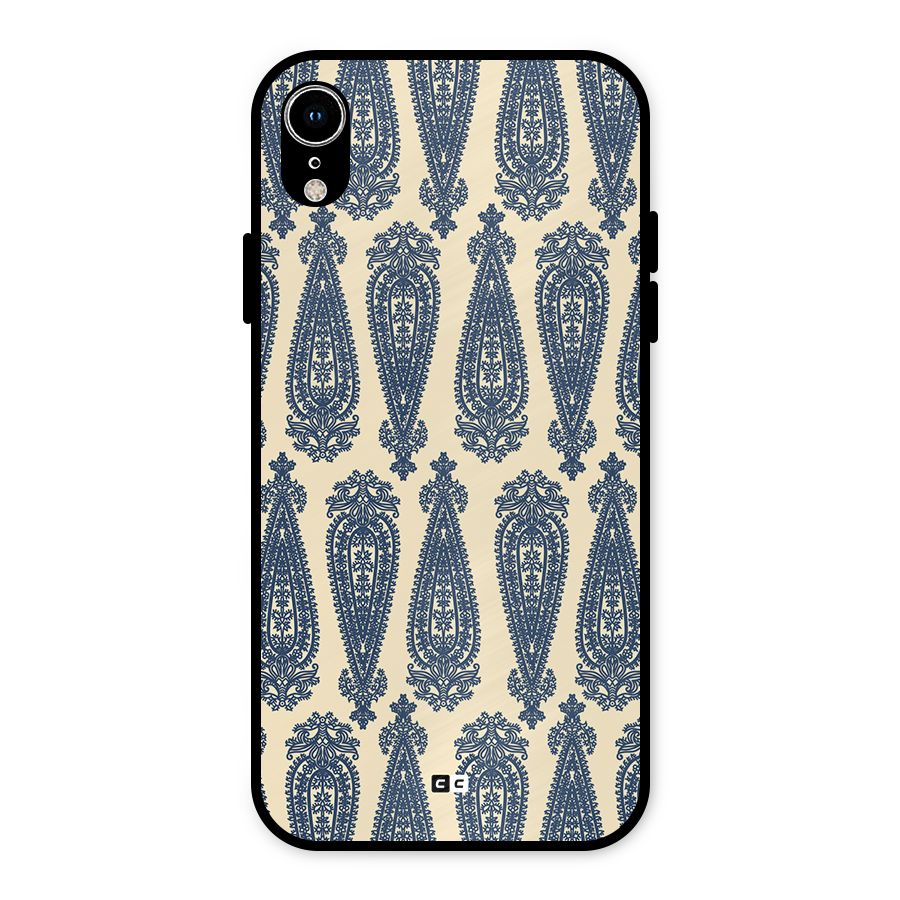 Kalamkari Design Metal Back Case for iPhone XR