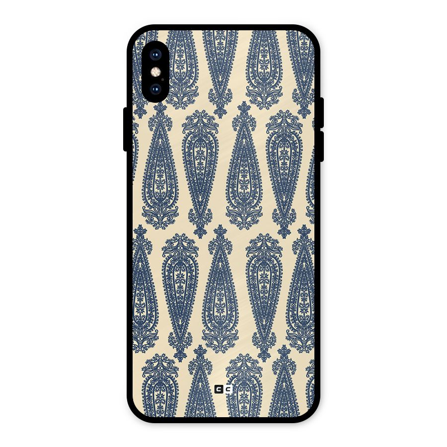 Kalamkari Design Metal Back Case for iPhone XS Max