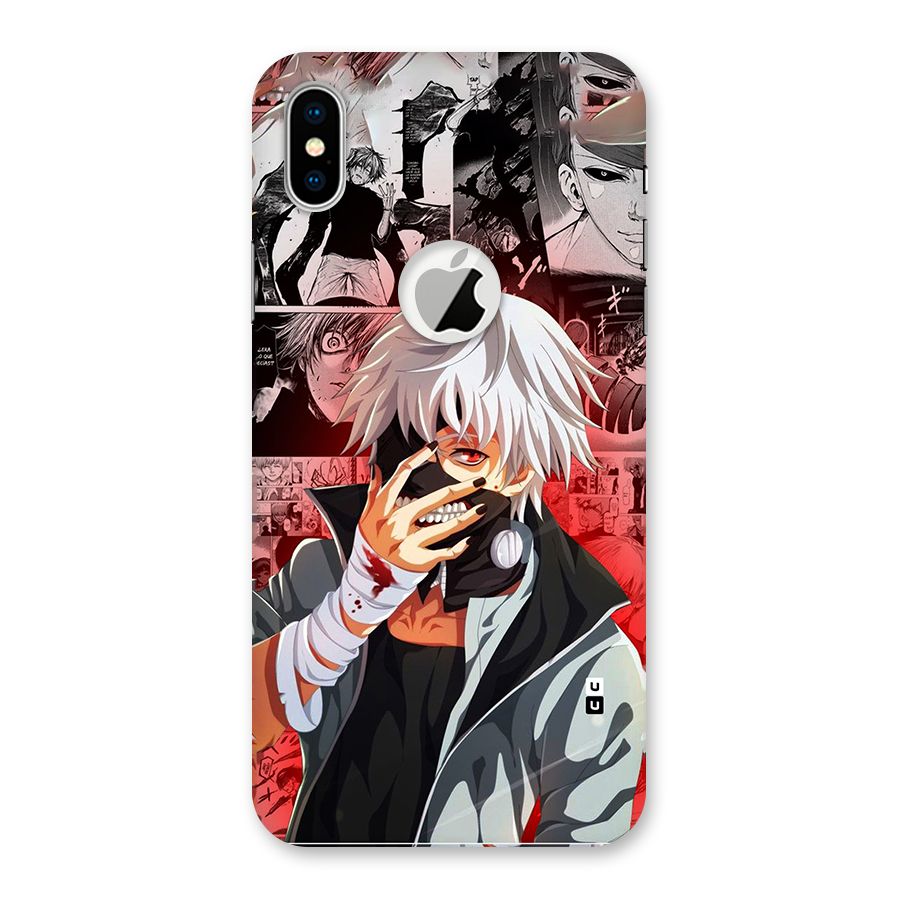 Kaneki Ken Manga Style Back Case for iPhone XS Logo Cut