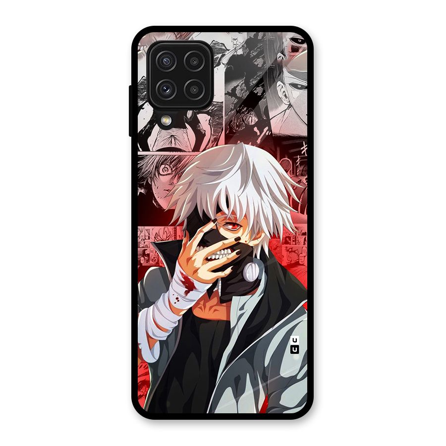 Kaneki Ken Manga Style Glass Back Case for Galaxy A22 4G