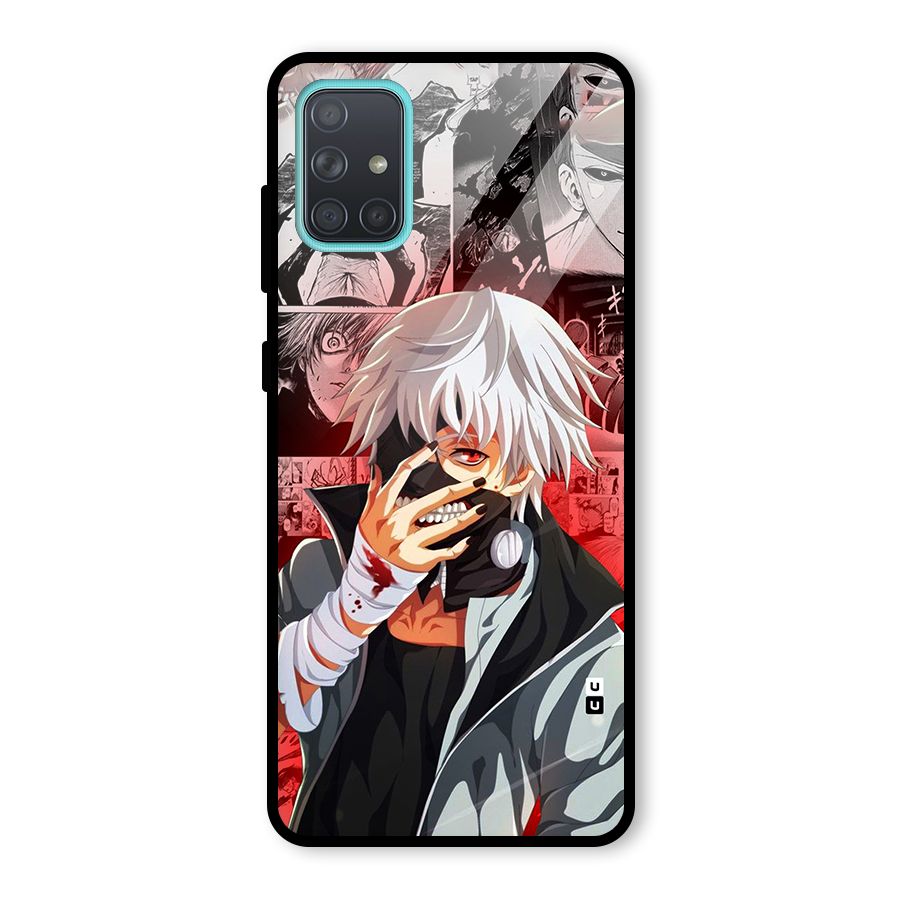 Kaneki Ken Manga Style Glass Back Case for Galaxy A71