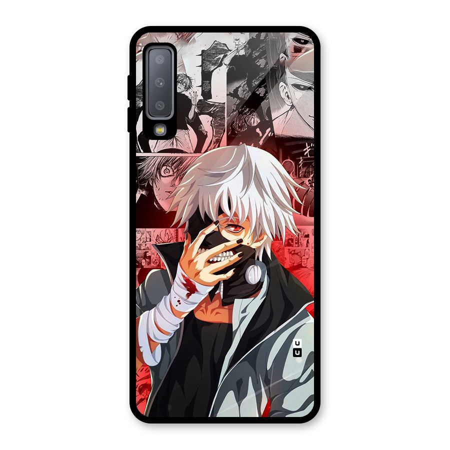 Kaneki Ken Manga Style Glass Back Case for Galaxy A7 (2018)