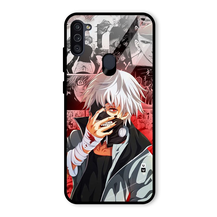 Kaneki Ken Manga Style Glass Back Case for Galaxy M11