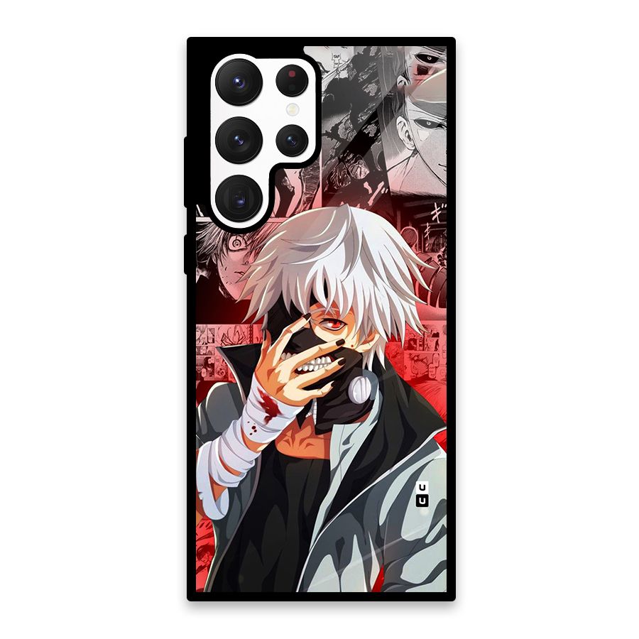 Kaneki Ken Manga Style Glass Back Case for Galaxy S22 Ultra 5G