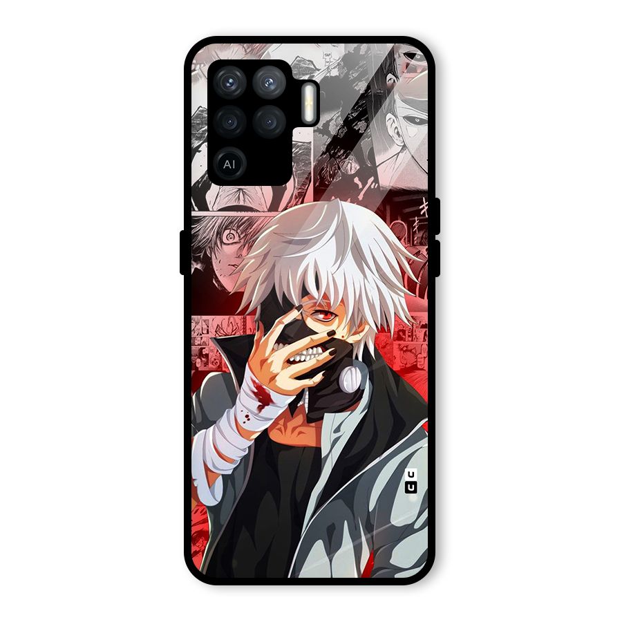 Kaneki Ken Manga Style Glass Back Case for Oppo F19 Pro