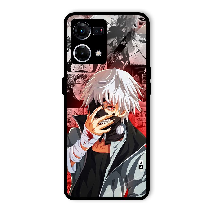 Kaneki Ken Manga Style Glass Back Case for Oppo F21 Pro 4G