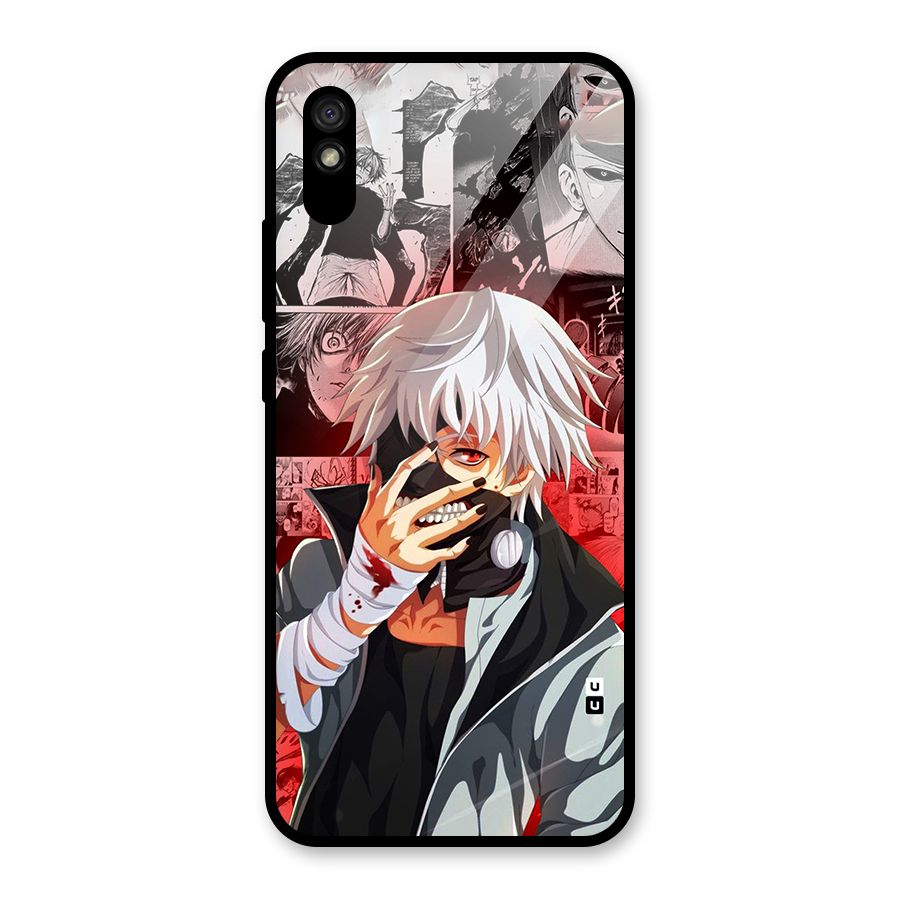 Kaneki Ken Manga Style Glass Back Case for Redmi 9A