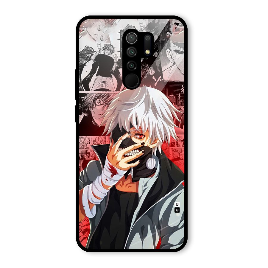 Kaneki Ken Manga Style Glass Back Case for Redmi 9 Prime