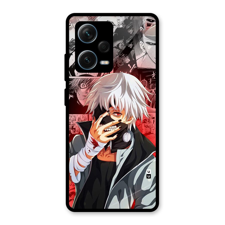 Kaneki Ken Manga Style Glass Back Case for Redmi Note 12 Pro Plus 5G