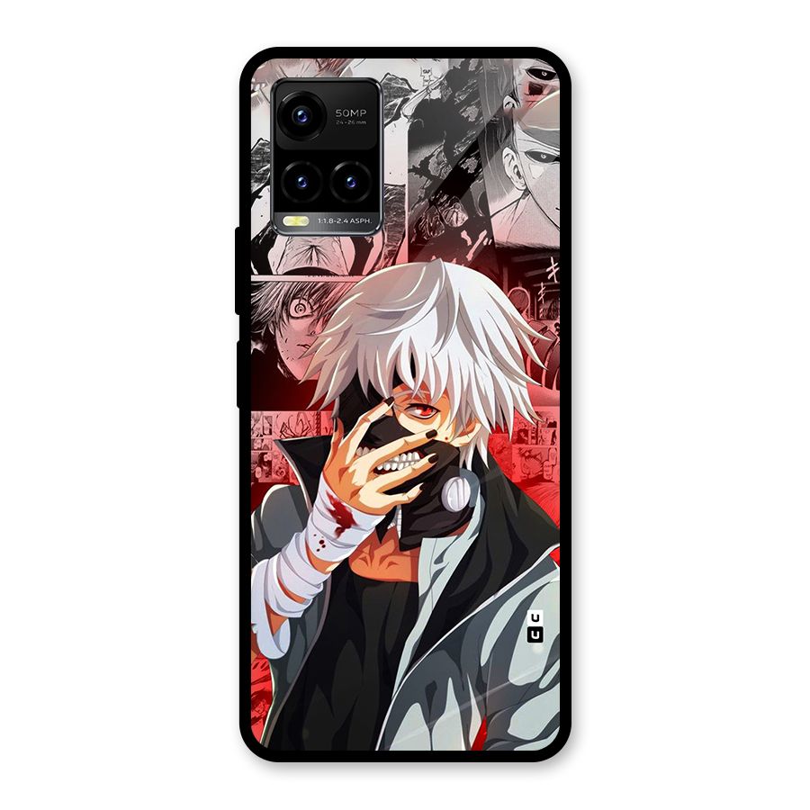 Kaneki Ken Manga Style Glass Back Case for Vivo Y21A