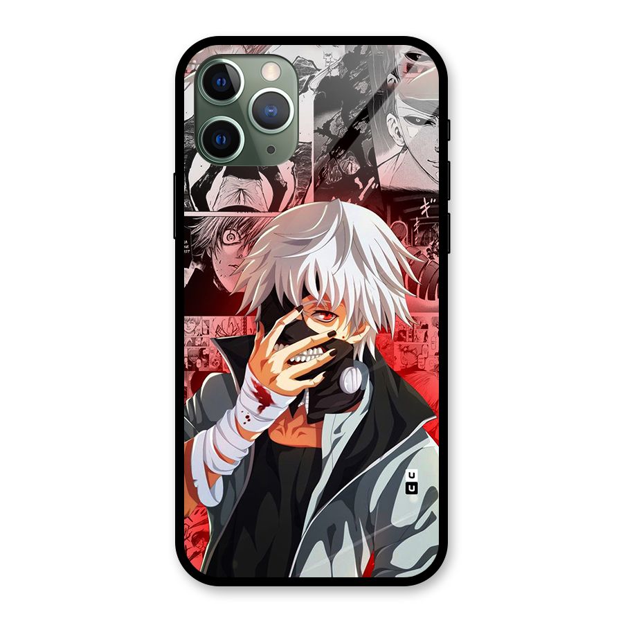 Kaneki Ken Manga Style Glass Back Case for iPhone 11 Pro