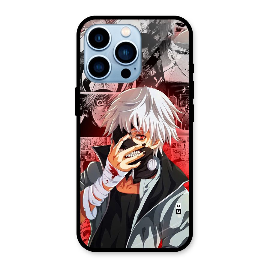Kaneki Ken Manga Style Glass Back Case for iPhone 13 Pro