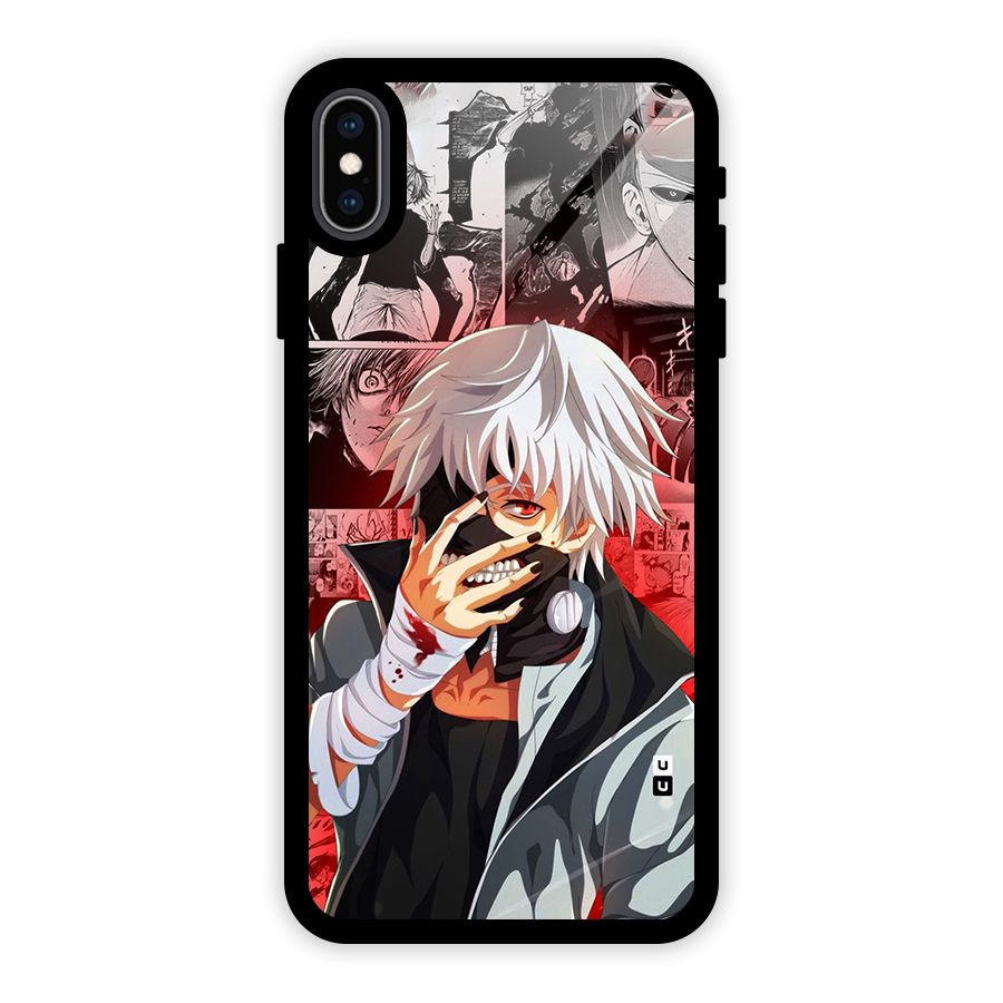 Kaneki Ken Manga Style Glass Back Case for iPhone XS Max