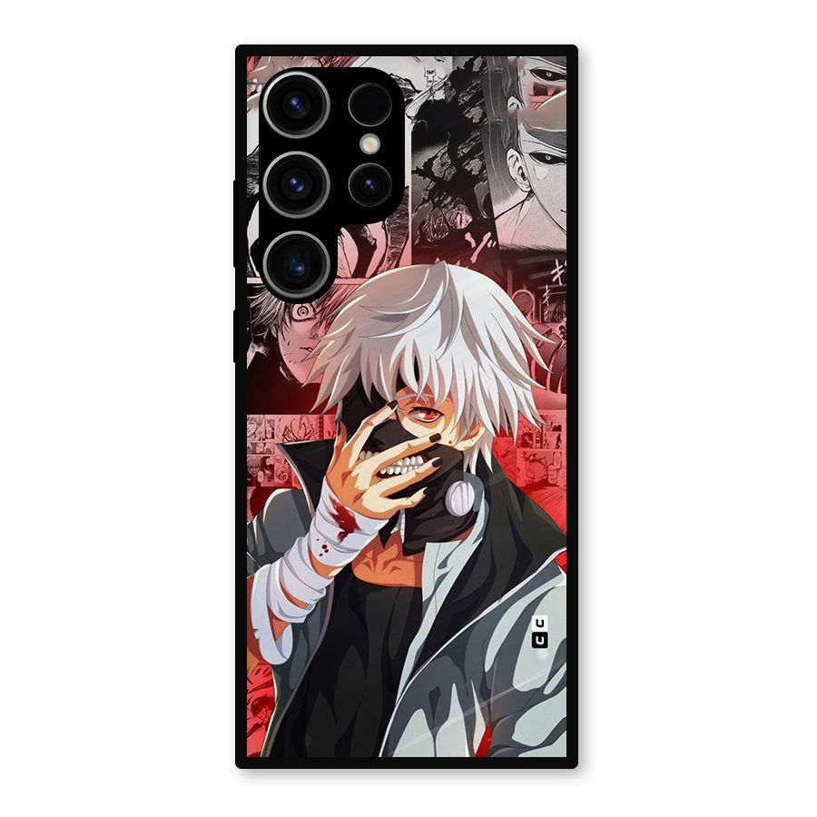 Kaneki Ken Manga Style Metal Back Case for Galaxy S23 Ultra