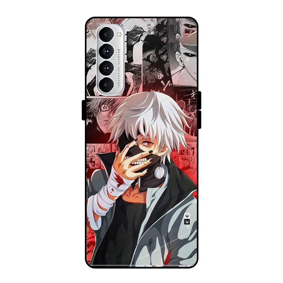 Kaneki Ken Manga Style Metal Back Case for Oppo Reno4 Pro